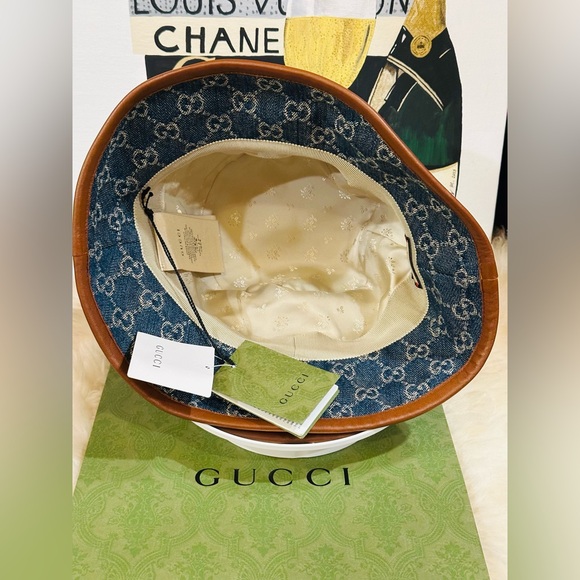 💎 NWT GUCCI GG Denim Bucket Hat Size M- 58 - Picture 11 of 12